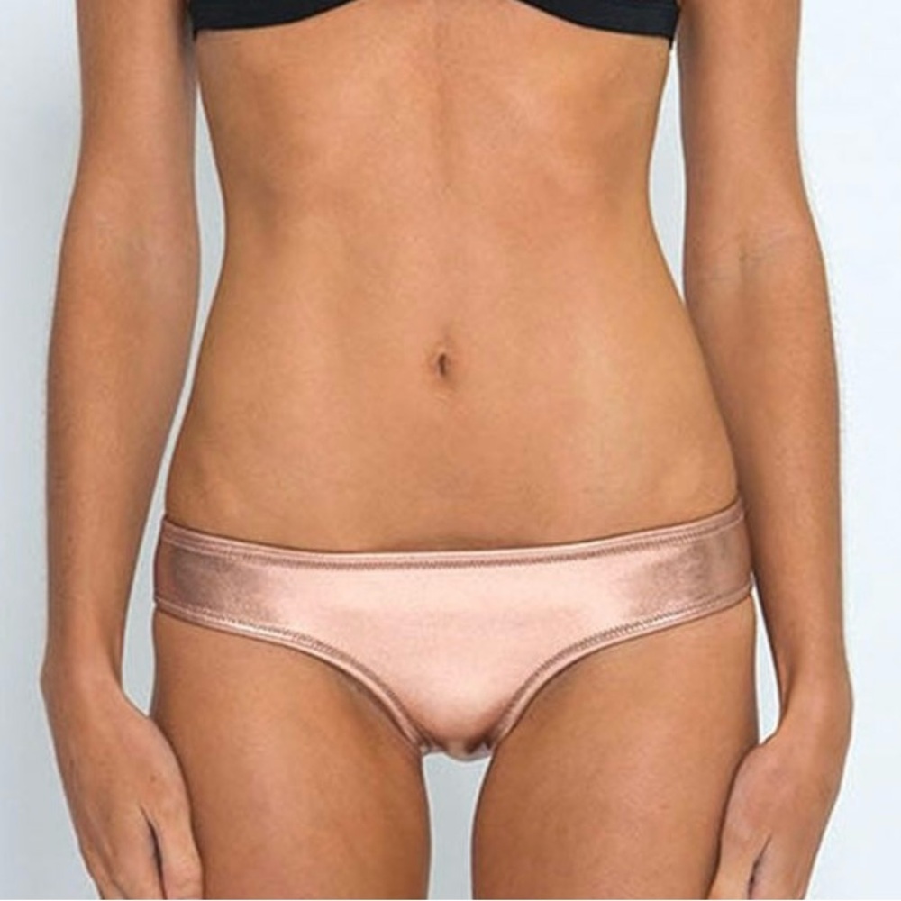 Triangl Billie Firefly Bronze Metallic Neoprene Bikini Low Waist Bottoms Sz S